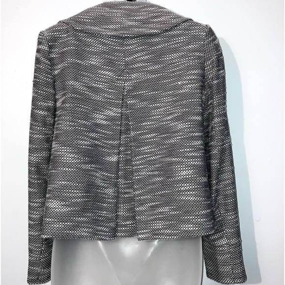 Calvin Klein Tweed Black White Double-Breasted Swing Jacket Size 2 - Picture 3 of 4